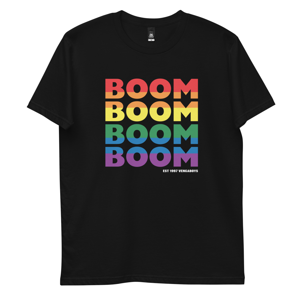 Boom Rainbow Black T Shirt by Vengaboys The Sound of Vinyl AU The Sound of Vinyl AU