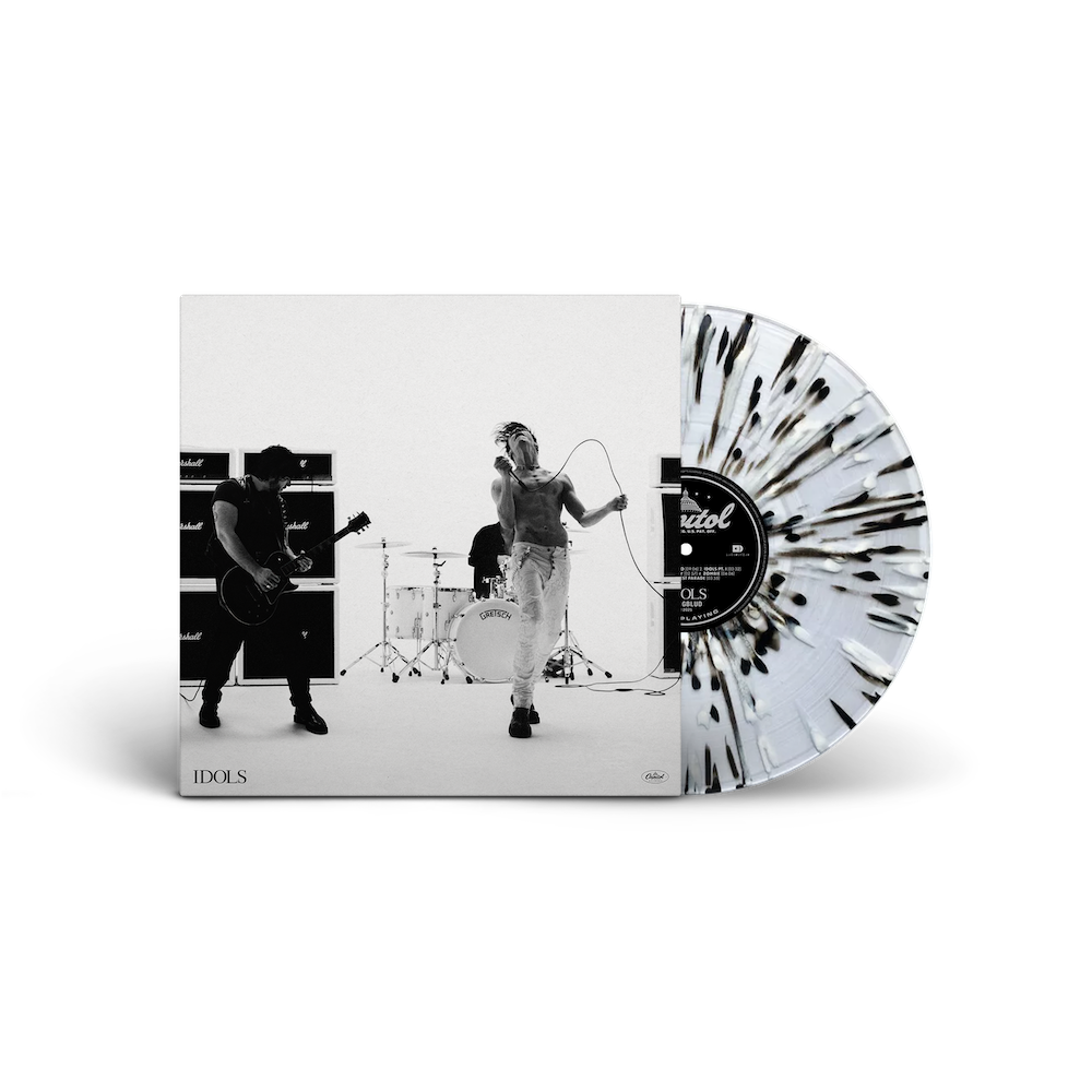 Idols (“Shattered State” Splatter Deluxe LP) Cover with disc
