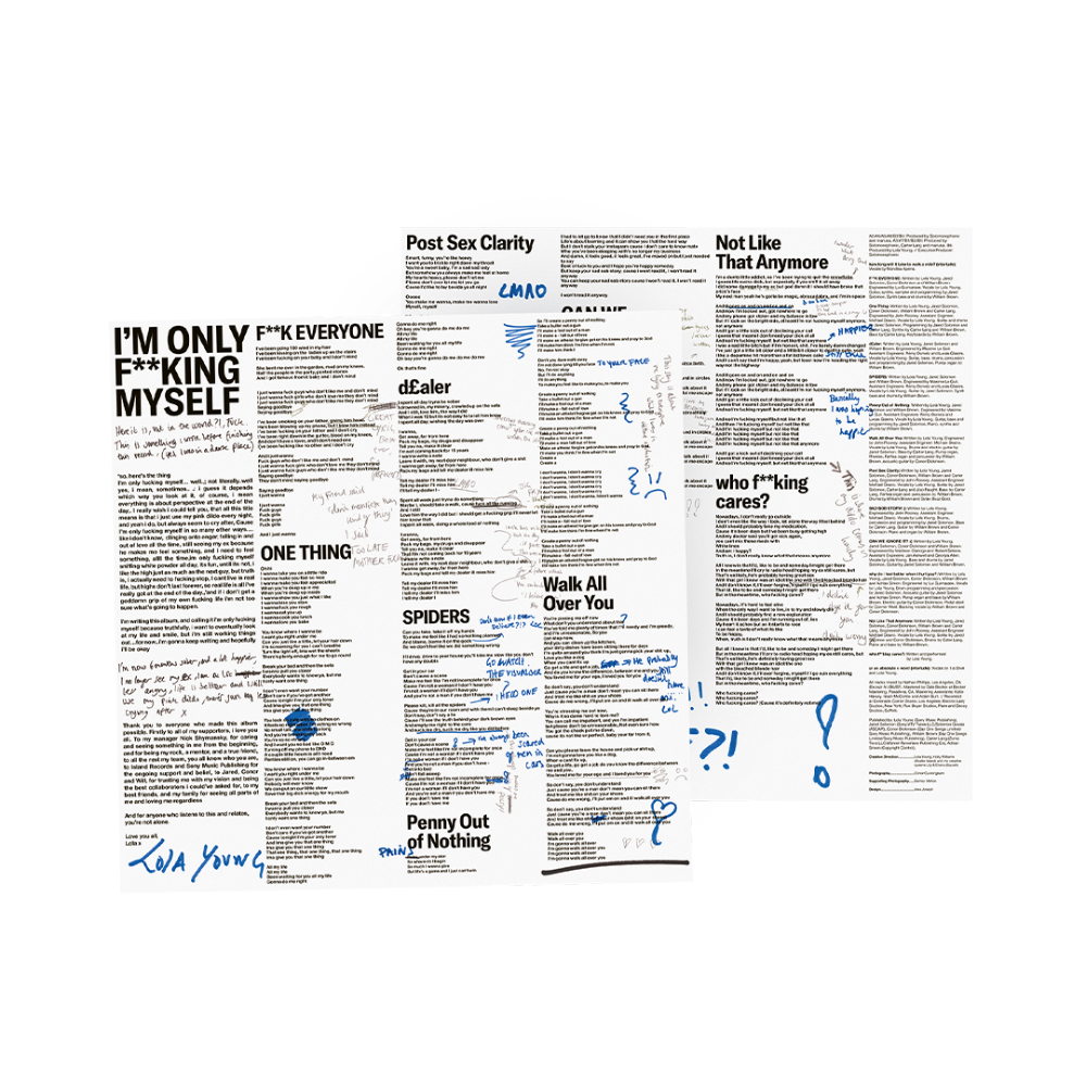 I'm Only F**king Myself (The Basic B*tch Edition Nude Pink Vinyl LP) Lyric Insert