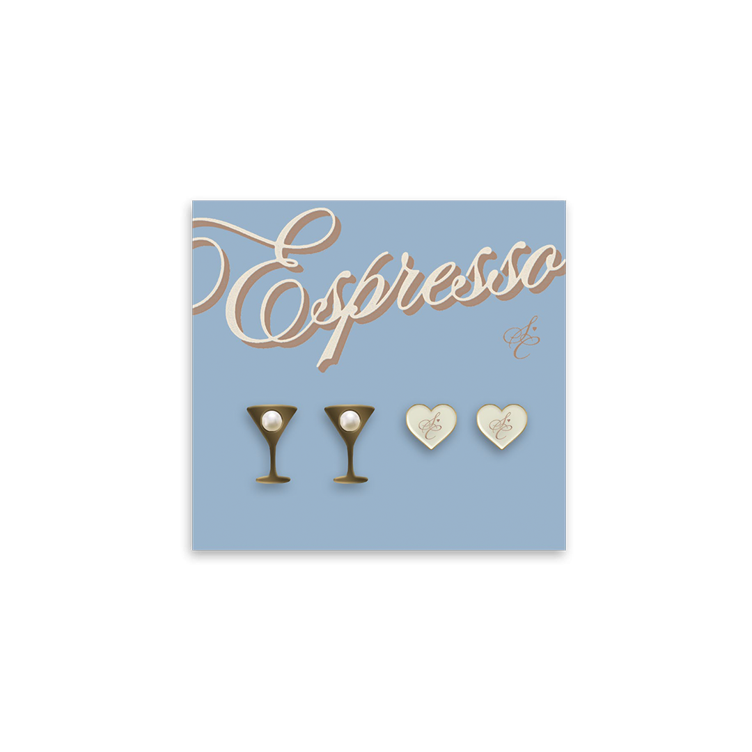 espresso earring set