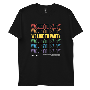 We Like To Party Rainbow Black T-Shirt