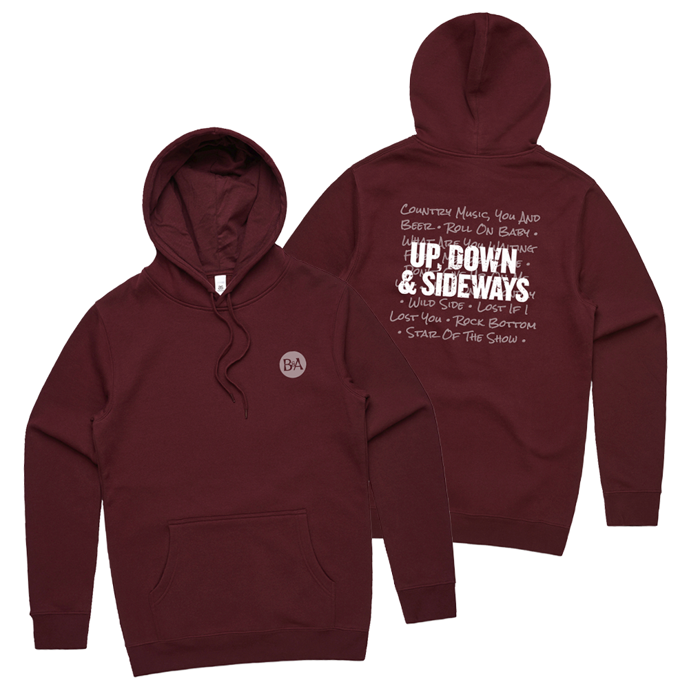 Up, Down & Sideways Hoodie Front and Back