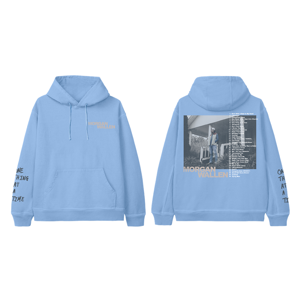 One Thing At A Time Album Cover Blue Hoodie Front and Back